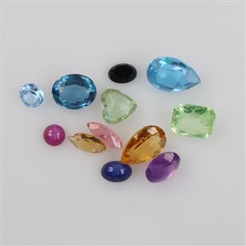 Multi-color Faceted Loose Jewelry Craft Stones, 10+ Pieces