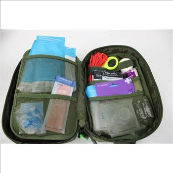 MyMedic First Aid Kit Green With Space Blanket, Bandages, Lightstick And More