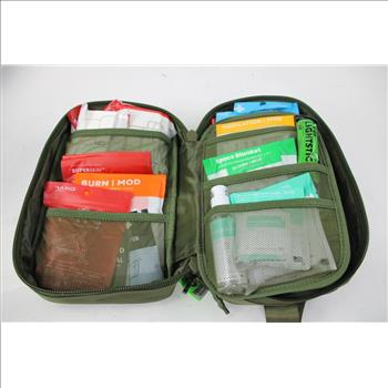 MyMedic First Aid Kit Green With Space Blanket, Bandages, Lightstick And More