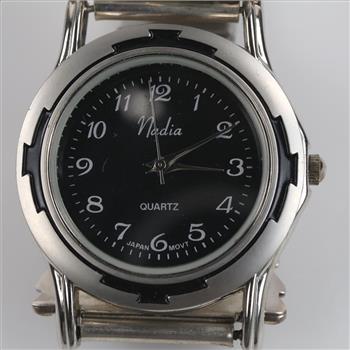 Nadia Watch Sterling Silver Black Stone Tips