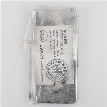 Nadir Metal Rafineri Fine Silver 10oz Bar