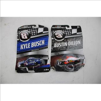 NASCAR Authentics Brad Keselowski, Kyle Busch, Austin Dillon Diecast Cars, 4 Pieces