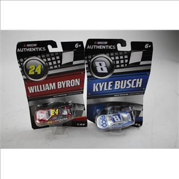 NASCAR Authentics Brad Keselowski, Kyle Busch, William Byron Diecast Cars, 4 Pieces