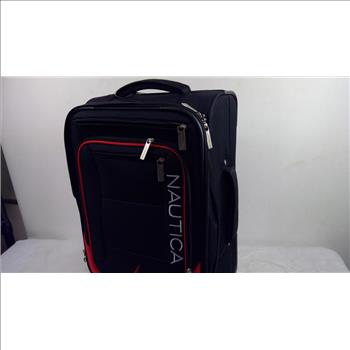 Nautica Black/Red Rolling Carry-On Luggage