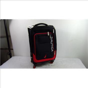 Nautica Black/Red Rolling Carry-On Luggage