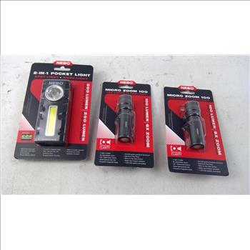 Nebo Micro Zoom 100 Flashlights And 2-in-1 Pocket Light, 3 Pieces