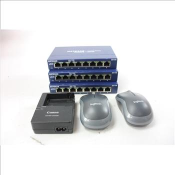 Netgear Gigabit Switch, Asus Wireless Router, Logitech Computer Mouse And More, 5+ Pieces