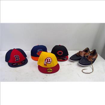 New Era 59Fifty 6-3/4 Sports Hats, With True Republic Men's Size 11 Shoe, 5 Pieces