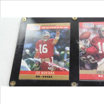 NFL Pro Set QB 49ers Joe Montana Trading Card Set In Frame