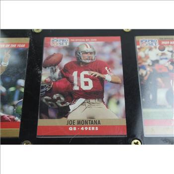 NFL Pro Set QB 49ers Joe Montana Trading Card Set In Frame