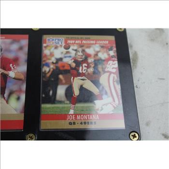 NFL Pro Set QB 49ers Joe Montana Trading Card Set In Frame