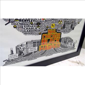 NHL Chicago Black Hawks Framed Poster