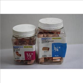 Nibco Copper Plumbing Fittings Bulk Lot - 1/2: Coupling, 1/2