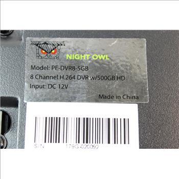 Night Owl PE-DVR8-5GB - Standalone DVR - 8 Channels - 1 X 500 GB - Networked