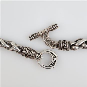Nightrider Sterling Silver Toggle Chain Necklace