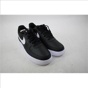 Nike Air Force 1 Low '07 Black/White Pebbled Leather Men's Shoes, Size 11