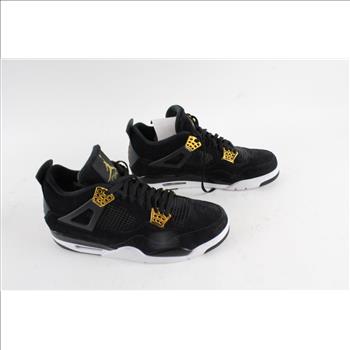 Nike Air Jordan 4 IV Retro Royalty Shoes, Black Metallic Gold, Mens Size 13