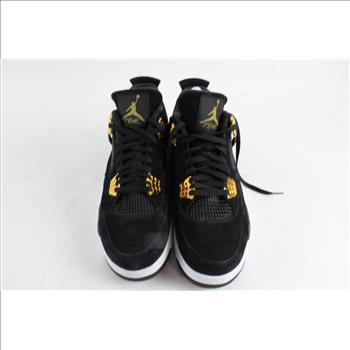 Nike Air Jordan 4 IV Retro Royalty Shoes, Black Metallic Gold, Mens Size 13