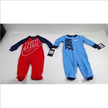 Nike Boys' Blue, Red Onesies, Size 6M, 2 Pieces