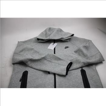 Nike Fleece Tech Windrunner Full-Zip Gray Hoodie, Large