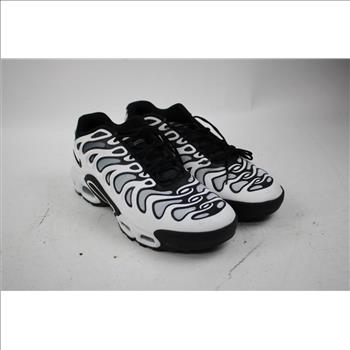 Nike Men's Air Max Plus Drift White/Black/Metallic Silver Shoes, Size 12