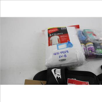 Nike Size 8 Sandals, Hanes 2XL T-Shirt 5-Pack, Under Armour Socks, And More