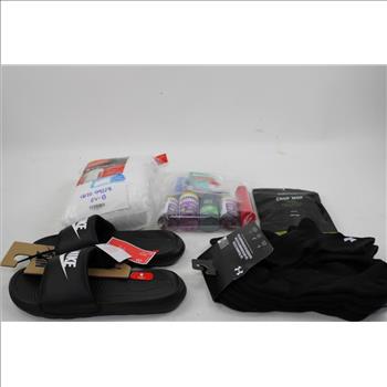 Nike Size 8 Sandals, Hanes 2XL T-Shirt 5-Pack, Under Armour Socks, And More