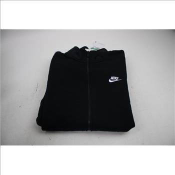 Nike Sportswear Black White Club Fleece Track Jacket, XL