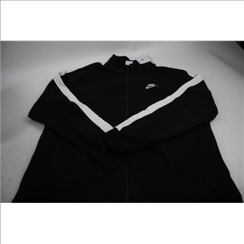 Nike Sportswear Black White Club Fleece Track Jacket, XL