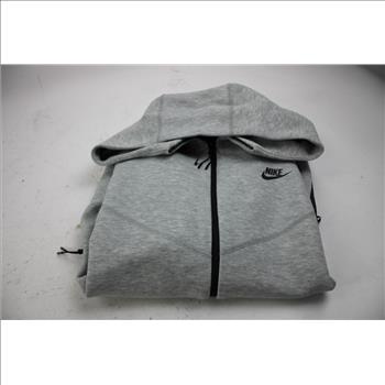 Nike Tech Fleece Windrunner Gray Full-Zip Hoodie, Large