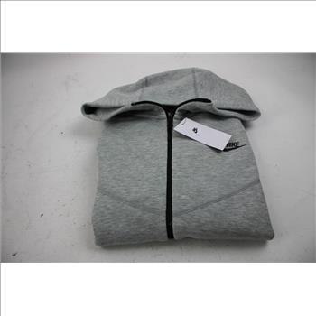 Nike Tech Fleece Windrunner Gray Full-Zip Hoodie, Large