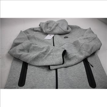 Nike Tech Fleece Windrunner Gray Full-Zip Hoodie, Large