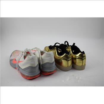 Nike Women's Size 10 Sneakers, Gold USB Light-Up Shoes, Dodgers Snapback, 3 Pieces