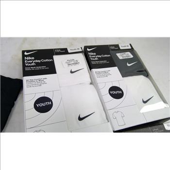Nike Youth Medium Undershirts, T-Shirt, Large Boxer Brief, 5 Pieces