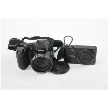 Nikon Coolpix And Sony Cameras, 2 Pieces
