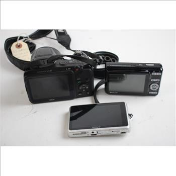 Nikon Coolpix L340 Digital Camera, Casio Exilim Digital Camera, 3 Pieces