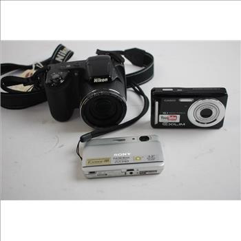 Nikon Coolpix L340 Digital Camera, Casio Exilim Digital Camera, 3 Pieces