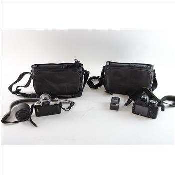 Nikon D3100 & N55 Cameras With Accessories, 4+ Pieces