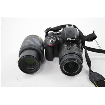 Nikon D3300 Digital SLR Camera With Case & Extra Lens