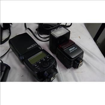 Nikon D80 Digital Camera With Speedlight Flashes, Lenses And More In Quantaray Pro Bag