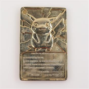 Nintendo 1999 Pokemon Pikachu Metal Trading Card
