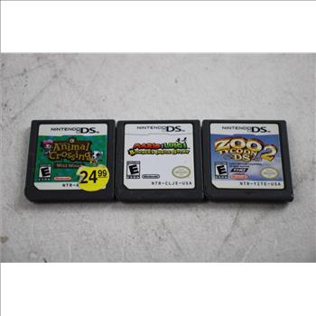 Nintendo DS Mario & Luigi Bowser's Inside Story Game, Animal Crossing Game, And More, 3 Pieces