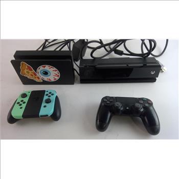 Nintendo Switch Dock And Joycons, XBox Kinect, Playstation 4 Controller, 4 Pieces