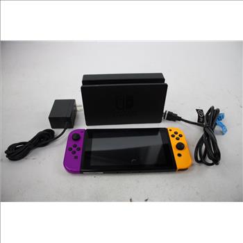 Nintendo Switch, Neon Purple & Orange Joy-Cons With Docking Station