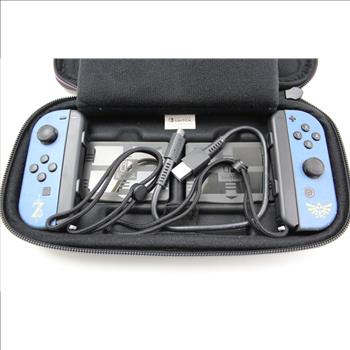 Nintendo Switch Zelda Controllers, Cartridge Cases, Usb Cord, & Splatoon 2 Case; 5 Pieces