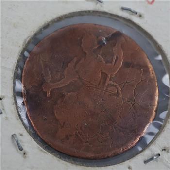 NO DATE US Auctori Connecticut Copper Half Penny Coin