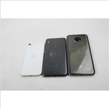 Nokia, Apple, T-mobile Cell Phone Lot, 3 Pieces, Sold For Parts