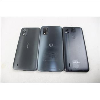 Nokia, Cricket, T-mobile Cell Phone Lot, 3 Pieces, Sold For Parts