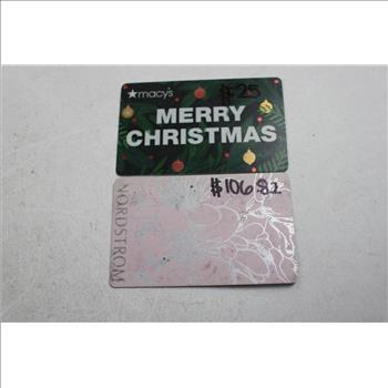 Nordstrom $106 And Macy's $25 Gift Cards