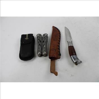 Norway Geilo Knife With Sheath, And Gerber Multitool